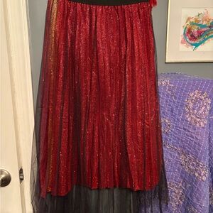 Elegant Red and Black Women's Skirt